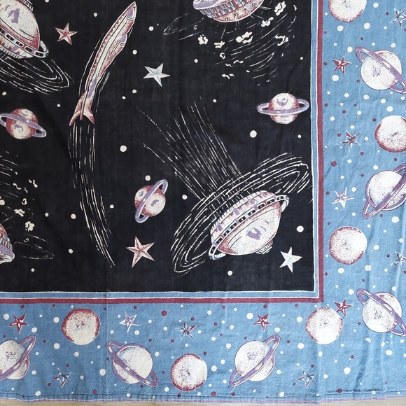 VINTAGE 90s Sacred Threads Wall Tapestry Alien UFO Space - Picture 5 of 11